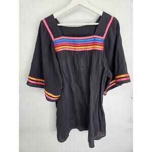 Cole of California Top Womens M Oversized Shirt Tunic Beachy Boho Vintage